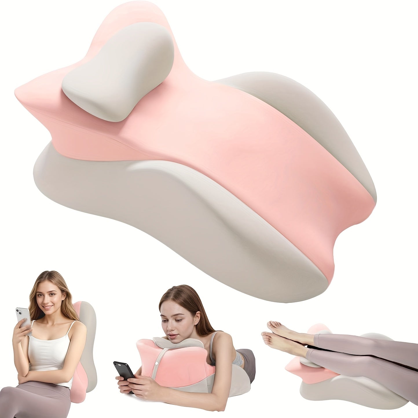 Adult Ergonomic Reading Pillow for Prone, Lying And Sitting In Bed, Wedge Pillow for Headboard, Ergonomic Bed Wedge Pillow for Chin & Back Support, Ideal for Massage And Sleeping