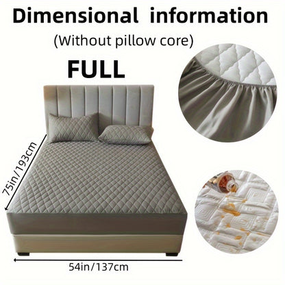 2/3pcs Two-Piece/Three-Piece Multi-Color Waterproof Fitted Sheet Set Waterproof Mattress Protector Fitted Sheet and Pillowcase Set Anti-slip Full Cover Protection Cover