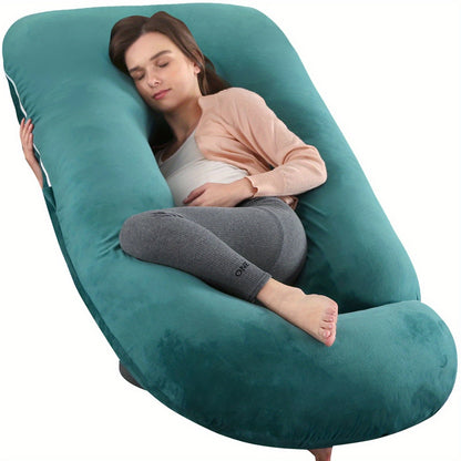 Pregnancy Pillow J Shaped Full Body Pillow with Velvet Cover, 60 Inches Maternity Pillow for Pregnant Women Back, Legs And Belly Support, As Halloween, Chrismas Gift