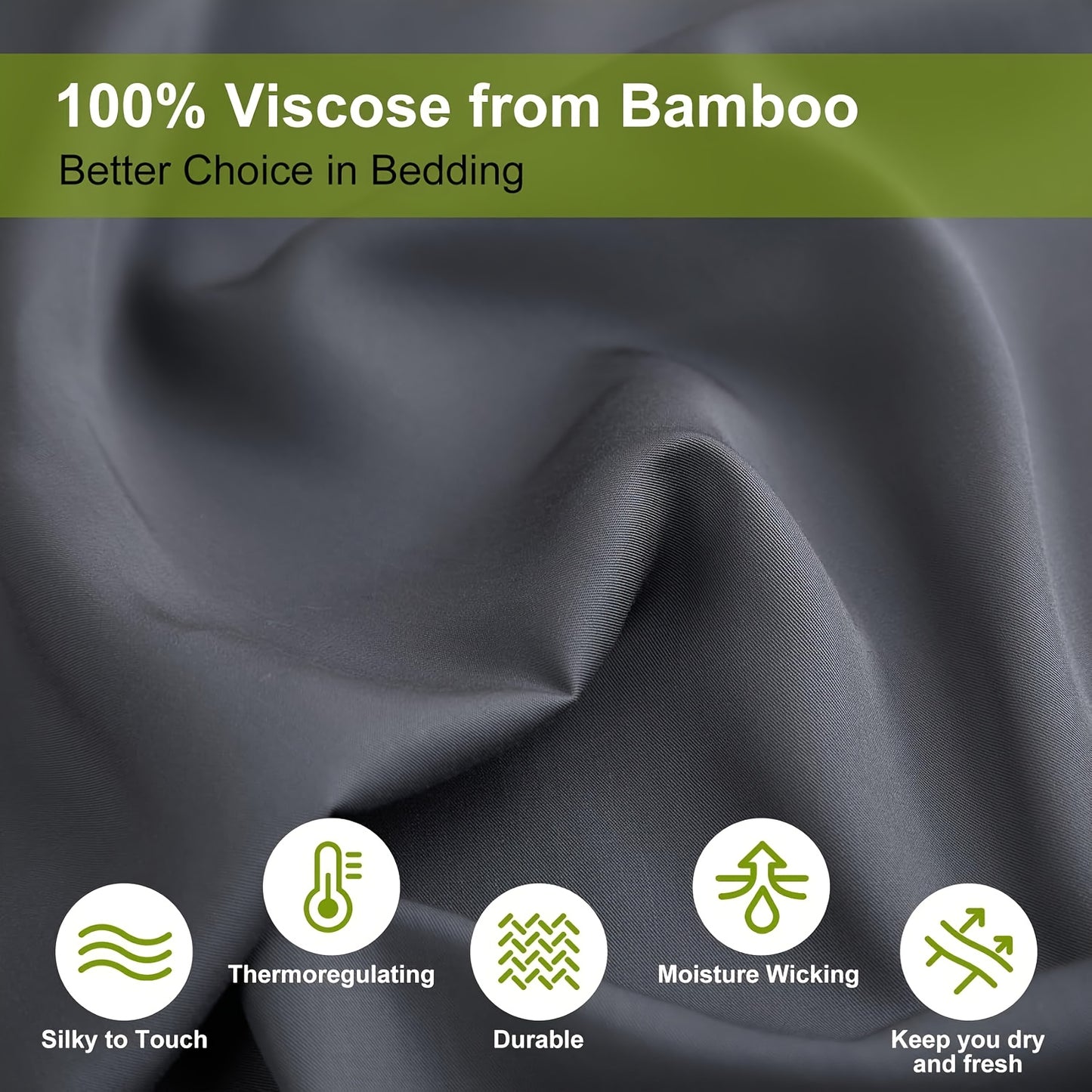 Soft Bamboo Sheets Twin/Full/Queen/King Size - Cooling Bamboo Bed Sheets For Hot Sleepers, Breathable & Moisture Wicking, Hotel Luxury Bedding Set With Deep Pockets