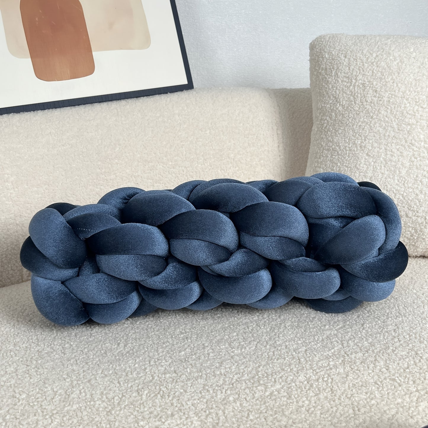 1pc Modern Handmade Home Throw Pillow, Creative Spandex Twisted Cornrow Cushion, Suitable for Bedroom, Sofa, Living Room, Bed, Office