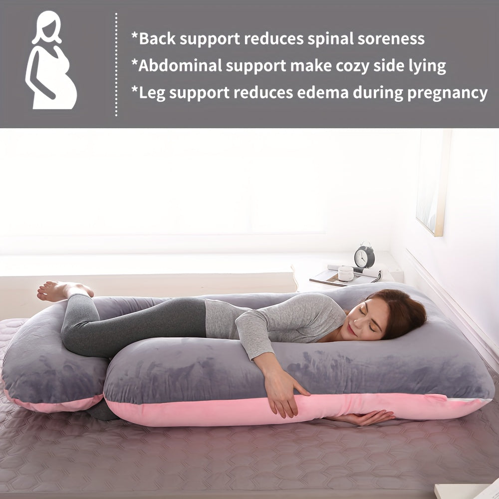 Pregnancy Pillow J Shaped Full Body Pillow with Velvet Cover, 60 Inches Maternity Pillow for Pregnant Women Back, Legs And Belly Support, As Halloween, Chrismas Gift