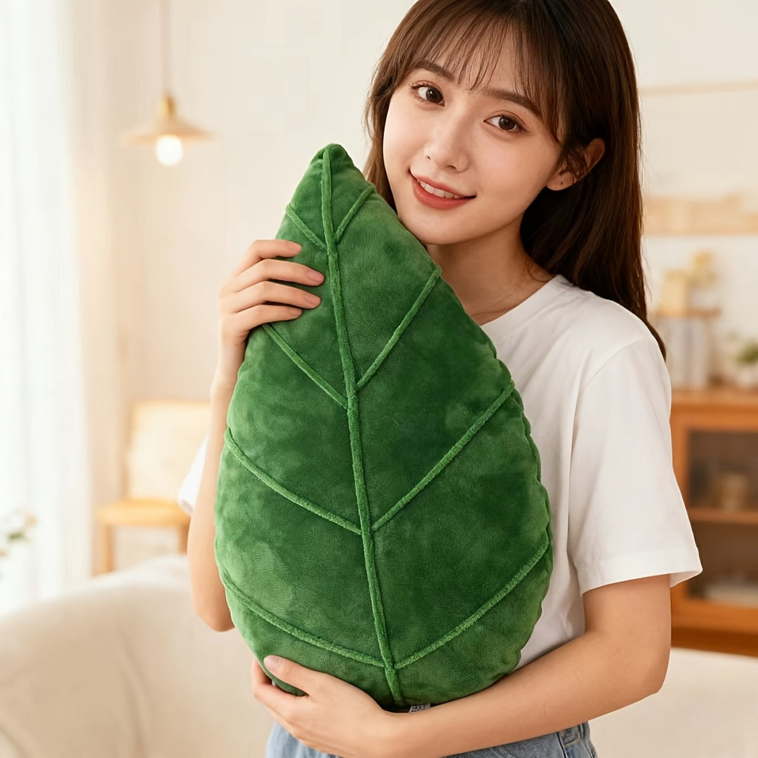 Leaf-Shaped Cushion Suitable for - Retro Botanical Decor Leaf Pillow with -Seamed Edges, Dry Only, Leaf Pillow for Sofa Bed Chair, Decorative Accent Piece 15.75x10.24inch