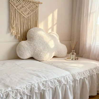 Large White Cloud-Shaped Plush Pillow Cushion - Oversized Grey & White Cloud Bed Sofa Couch Decor, Machine-Washable All-Season Stuffed Cushion with Soft Fill (20.87x14.57inch) for ' Room,,