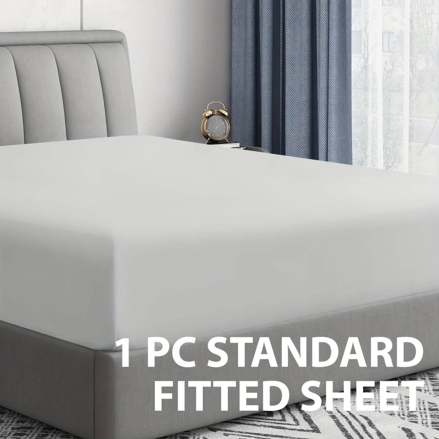 1pc Bed Fitted Sheet, All-season Microfiber Bedding - Includes Single Fitted Sheet - Soft, Hypoallergenic, Breathable, Machine Washable, Wrinkle Free, Fade Resistant, Shrink Resistant