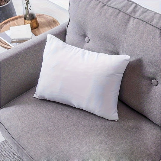 1pc Standard White High-Rebound Pillow Cushion Core Sofa Car Seat Home Indoor Decoration Pillow 11.81X19.69inch