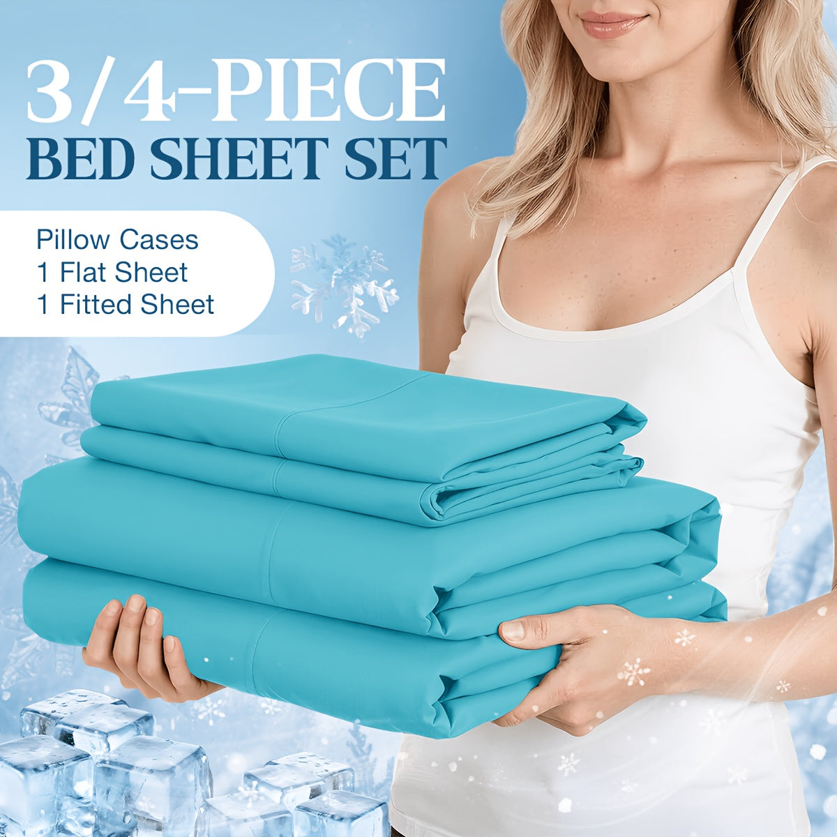 Deep Pocket Cooling Bamboo Sheets Set - Ultra Soft Bamboo Queen Sheets Set - Breathable & Skin-Friendly, Kids Fitted Sheet, Flat Sheet And Pillowcases - Super Soft, Wrinkle Free - Perfect Gift for Ice Cooling Sleep