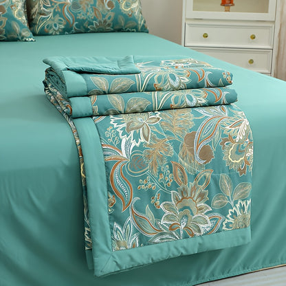 1pc Cooling Bedspread - All-Season Lightweight Summer Comforter with Cooling Beige Bed Cover, Machine Washable Filling for Queen/King Size Beds, Elegant for Hot Sleepers
