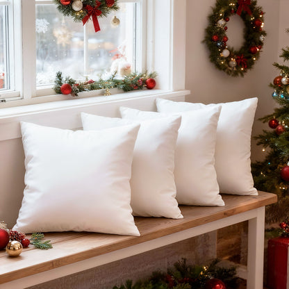 Whonline 4pcs/6pcs Premium Throw Pillow Insert, 18*18in/20*20in, Soft & Durable Polyester, Classic Style, Machine Washable, Polyester Fiber Filling, All-Season, No Printing, Multipurpose for Sofa, Bed, and Holiday Decor