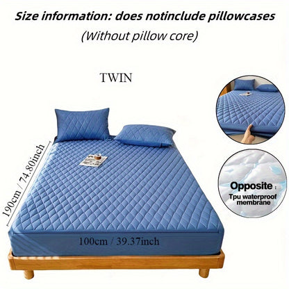 1pc Premium Ultra Soft Quilted Fitted Sheet, Liquid Resistant, Solid Color Mattress Protector, All Season for Bedroom Hotel Dorm Single And Double Beds (No Pillowcases)