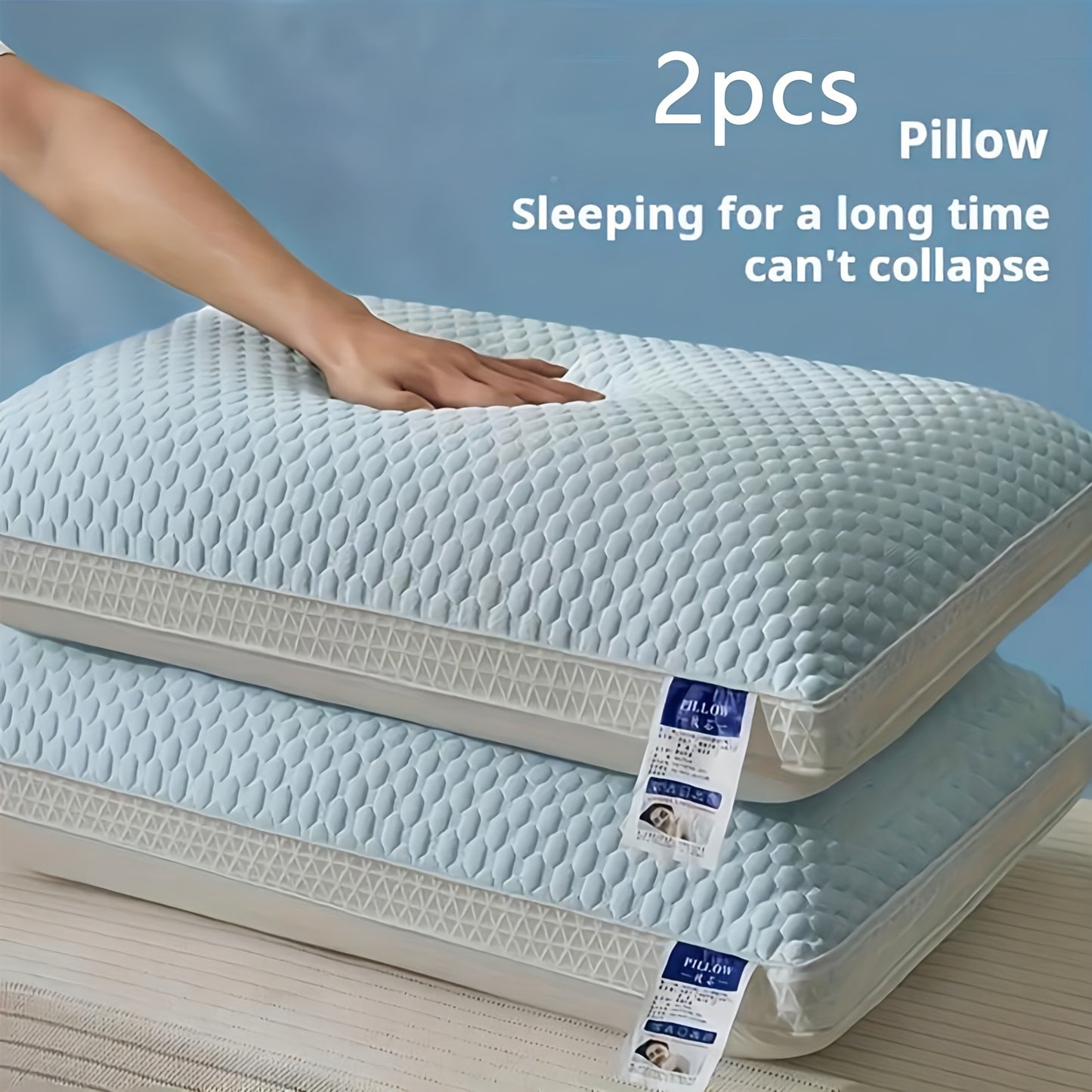 2pcs Pillow Core, Cervical Spine Protection, Promote Deep Sleep Pillow, Household Pillow, Moisture Absorption, Breathable, Bedding Pillow, Suitable for Living Room, Bedroom, Home Decoration