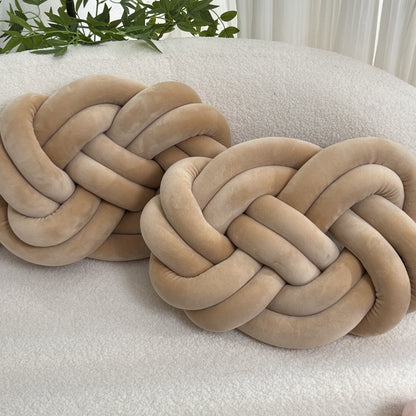 2pcs Knot Pillow Ball 15.75" Soft Plush Decorative Throw Pillow Floor Cushion, Knotted Ring Shape Cushion Dorm Room Decor Household Throw Knot Decorative Cushion for Bed Living Room
