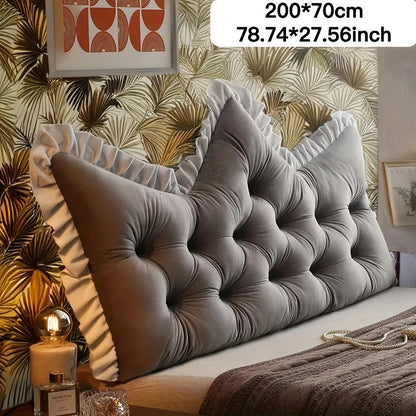 1pc Large Backrest Pillow, Bedside Pillow for Sofa Bed, Crown Shaped Backrest Cushion Pillow, Bedroom Supplies, Home Decor, Shaped Bed Backrest Pillow with Zipper Closure, Decorative Headboard And Tatami Support Cushion for Back Sleepers