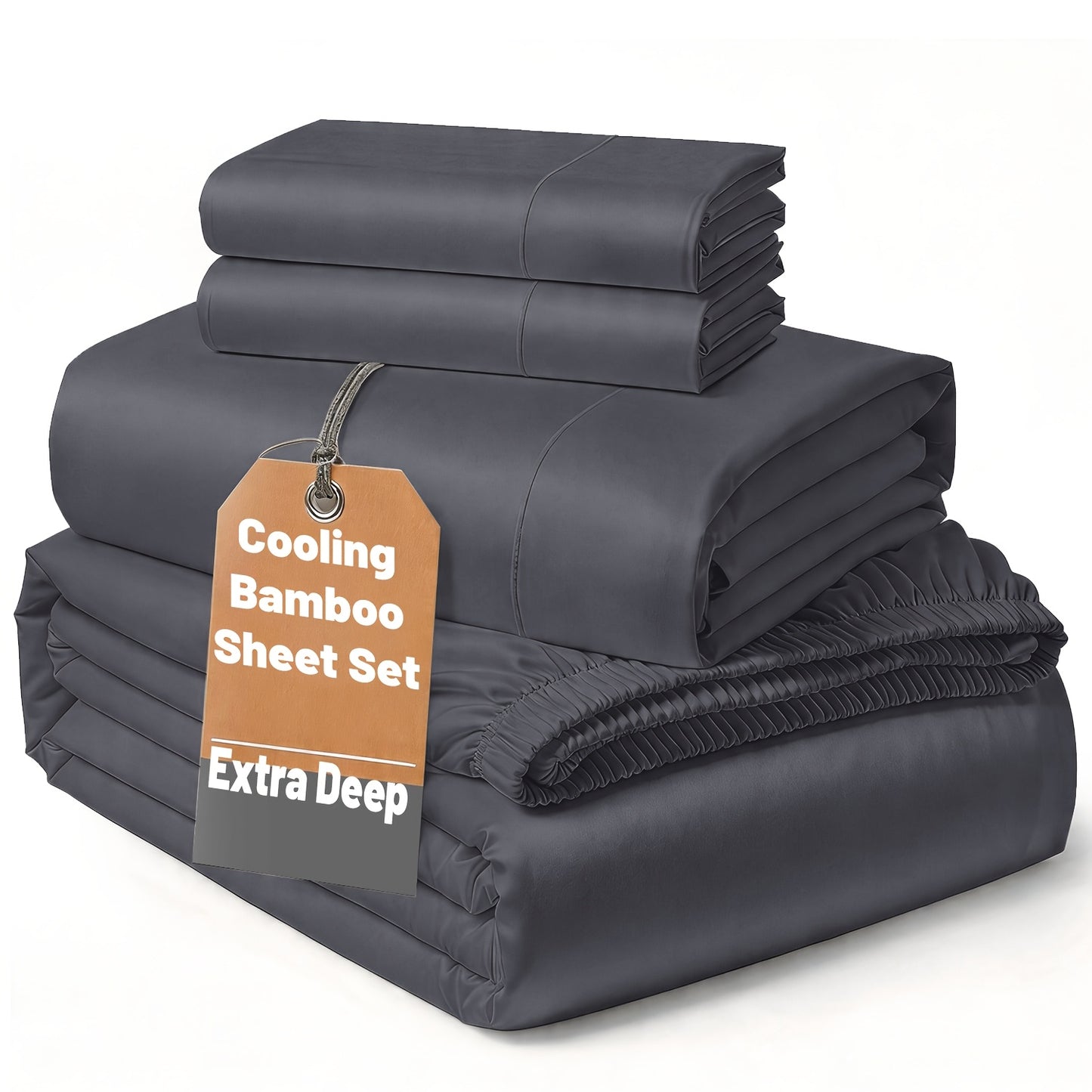 SASTTIE 2400TC Extra Deep Bamboo Cooling Bedding, Breathable & Cooling Hotel Luxury Bed Sheets Set For Child, Easy & Secure Fit - Soft, Wrinkle Free & Comfy Kids Sheet With 15" Deep Pocket, Ultra-Soft & Machine Washable Bedding, Kids Room Decor