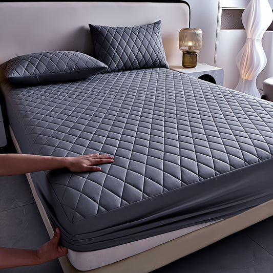 1pc - Light Luxury Solid Color Mattress Protector, Pillow Insert and Pillowcase Not Included, Suitable for All 4 Seasons, Fitted Sheet with Deep Pockets, 8 Colors, Soft and Comfortable, 11 Sizes, 100% Polyester, Suitable for Home, Dormitory