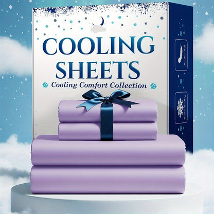4pcs Cooling Bamboo Bed Sheet Set, Kids 4000 TC Extra Deep Pocket 20 Inch Bed Sheet, Luxury Soft Hotel & Cooling Sheet Set For Hot Sleepers, Wrinkle & Shrink Resistant, Fitted Sheet+Flat Sheet+Pillowcases, Twin/ Full/ Queen/ King, Best Summer Choice