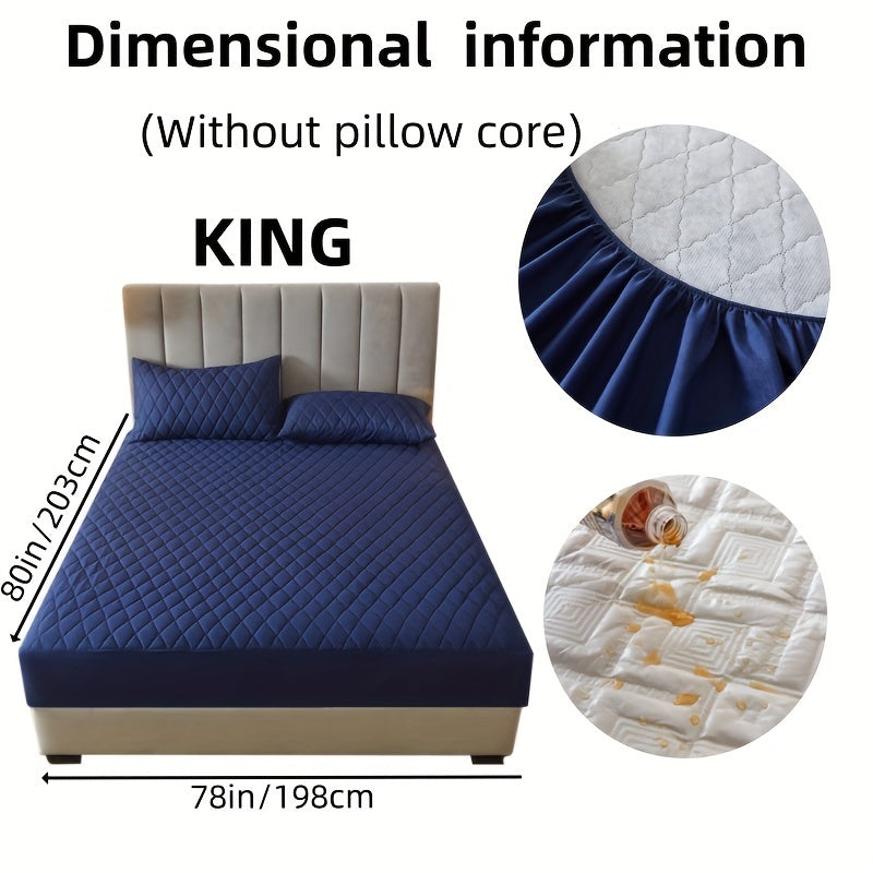 2/3pcs Two-Piece/Three-Piece Multi-Color Waterproof Fitted Sheet Set Waterproof Mattress Protector Fitted Sheet and Pillowcase Set Anti-slip Full Cover Protection Cover
