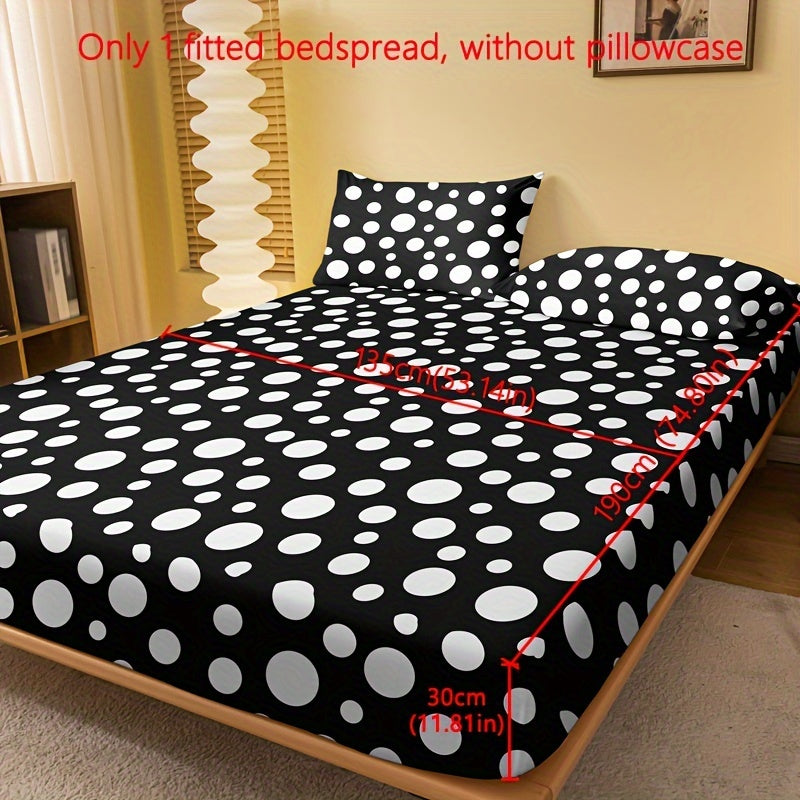 1pc Brushed Fitted Sheet, Soft Comfortable Geometric Pattern Bedding Fitted Sheet, for Bedroom, Guest Room, with Deep Pocket, Fitted Bed Sheet Only, Without Pillowcase