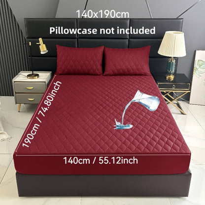 1pc Premium Ultra Soft Quilted Fitted Sheet, Liquid Resistant, Solid Color Mattress Protector, All Season for Bedroom Hotel Dorm Single And Double Beds (No Pillowcases)