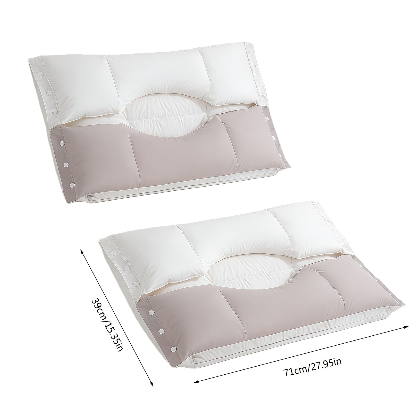 Detachable Cloud-Soft Beauty Pillow Zero-Pressure Neck Support For 8 Hours -Free Sleep Side Sleeper-Friendly No Face Ear Pressure Ideal For Night Owls Phone Addicts Tighten Refresh Your Skin