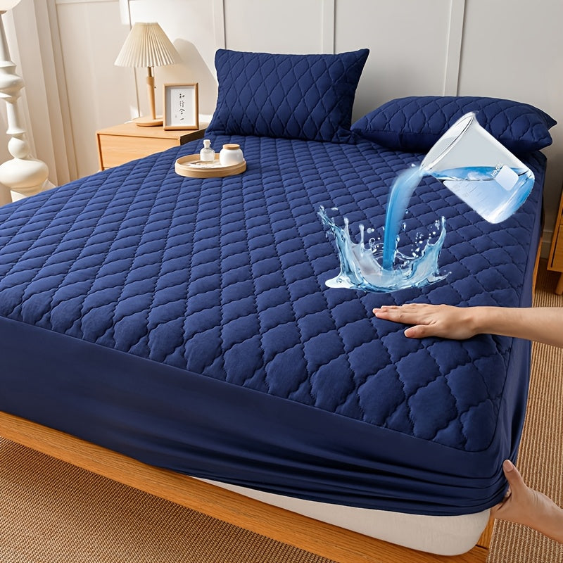 1pc Guaranteed High Quality Fitted Sheet Mattress Protector: Deep Pocket, Heavy Duty, Silent Comfort (Machine Washable)