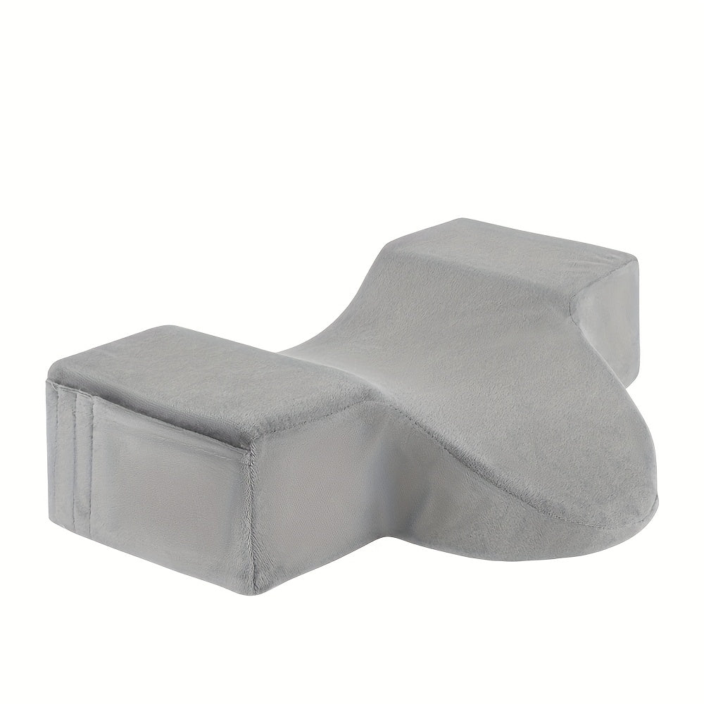 Eyelash Extension Pillow - Eyelash Pillow, Neck and Back Support, Ergonomic Eyelash Bed Pillow, Super-soft Velour Pillowcase, Pockets on Both Sides