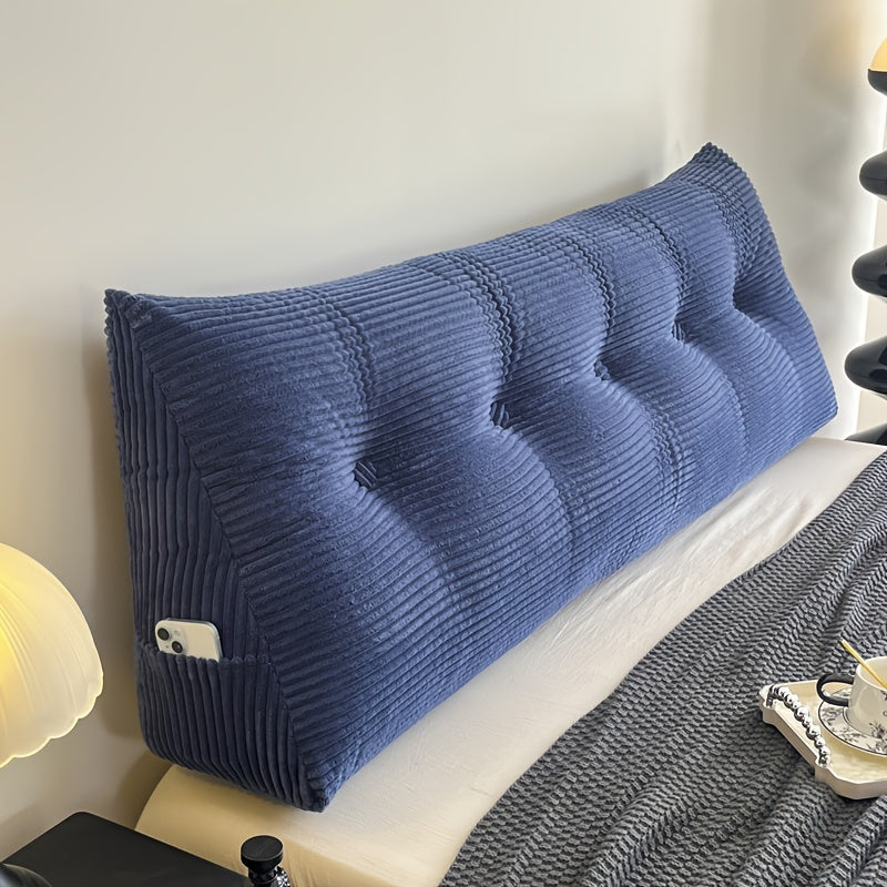 1pc Plush Large Pillow, Bedhead Cushion, Wedge-Shaped Velvet Cushion, Thick And Warm, with Fine Fabric, Utilized for Relaxation on The Bedhead Or Sofa