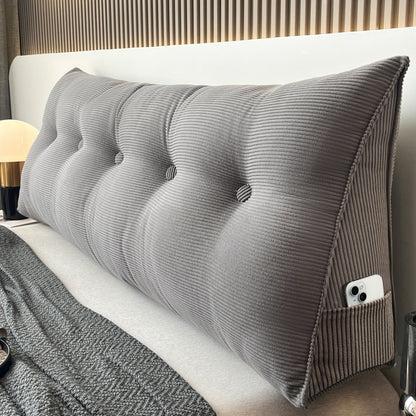 1pc Wedge Shaped Positioning Pillow, Striped Velvet Cushion, Soft And Fluffy Fit to The Waist And Back, Side Storage Is Available