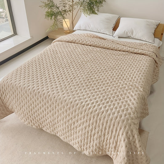 The Latest Ultrasonic Quilted Sandwich Thin Quilt Four Seasons Quilted Bed Cover Bed Sheet Double Solid Color
