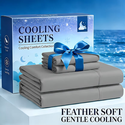 4pcs Cooling Bamboo Fiber Fitted Sheet Set, Children's 4000 TC Extra Deep Pocket 20-inch Sheet, Luxurious Soft Hotel-style Cooling Sheet Set, Suitable for People Who Are Sensitive to Heat, Wrinkle-resistant And Shrink-resistant, Includes Fitted