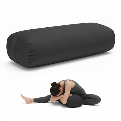 Yoga Bolster Pillow for Restorative Yoga - Meditation Pillow with Velvet Cover, Filled with Soft Sponge