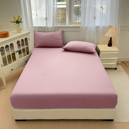 A Solid-color Fitted Sheet Without Pillowcases, a Soft and Comfortable Bedding Mattress Protector with a Non-slip Cover, Suitable for Bedrooms and Guest Rooms. Fitted Sheet Only