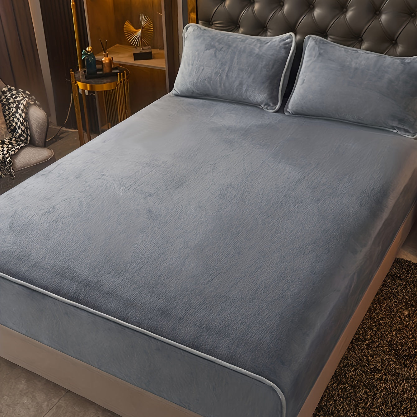 1pc Fitted Sheet, Solid Color Milk Fleece Bedding Sheet For Bedroom Guest Room Hotel, Only Fitted Sheet, Without Pillowcase
