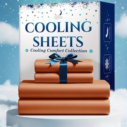 4pcs Cooling Bamboo Bed Sheet Set, Kids 4000 TC Extra Deep Pocket 20 Inch Bed Sheet, Luxury Soft Hotel & Cooling Sheet Set For Hot Sleepers, Wrinkle & Shrink Resistant, Fitted Sheet+Flat Sheet+Pillowcases, Twin/ Full/ Queen/ King, Best Summer Choice