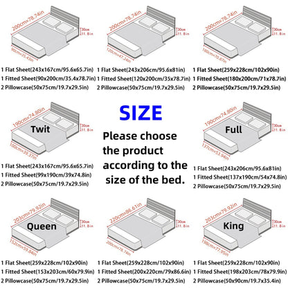 4pcs 100% Polyester 80G Satin Fitted Sheet Set [1 Fitted Sheet + 1 Flat Sheet + 2 Pillowcases (Without Inserts)] Soft Fabric Bedroom All-Season Versatile Style No Shrinkage No Pilling Machine Washable Light Luxury High-End Fitted Sheet Student Dormi