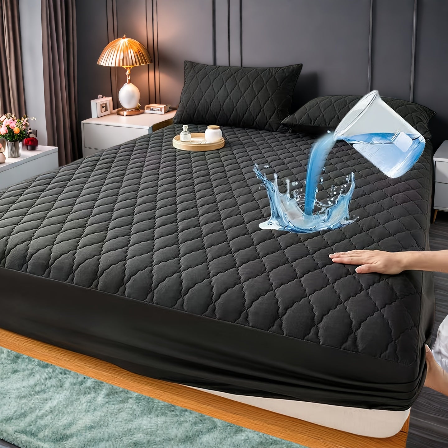 1pc Guaranteed High Quality Fitted Sheet Mattress Protector: Deep Pocket, Heavy Duty, Silent Comfort (Machine Washable)