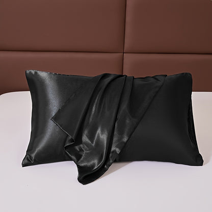 3pcs Cool But Not Icy Fresh Soft Smooth - Solid Color Satin 1pc Fitted Sheet And 1 Pair Pillowcases