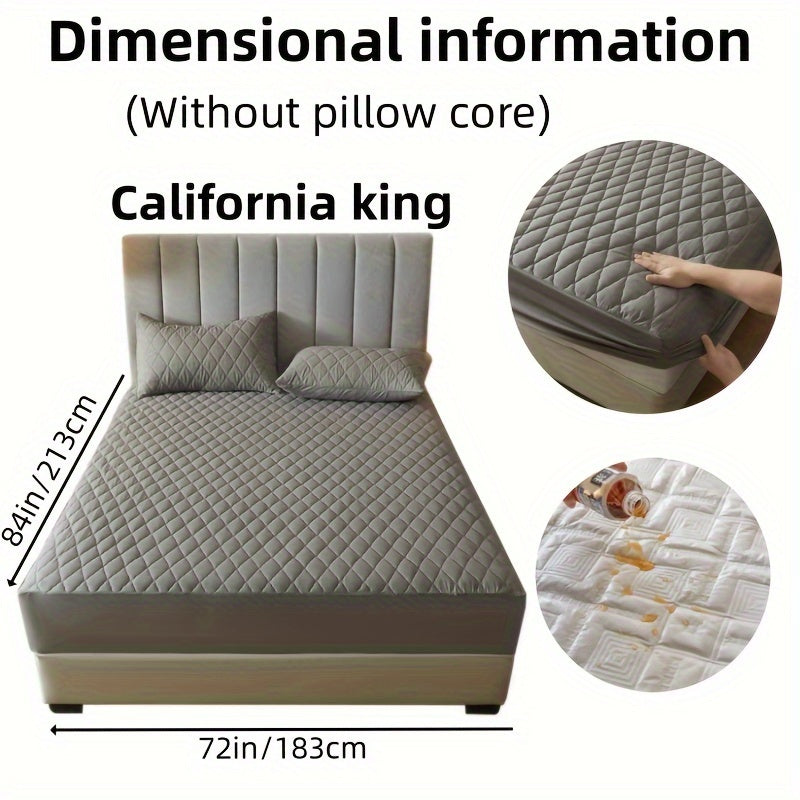 2/3pcs Two-Piece/Three-Piece Multi-Color Waterproof Fitted Sheet Set Waterproof Mattress Protector Fitted Sheet and Pillowcase Set Anti-slip Full Cover Protection Cover