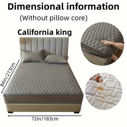 2/3pcs Two-Piece/Three-Piece Multi-Color Waterproof Fitted Sheet Set Waterproof Mattress Protector Fitted Sheet and Pillowcase Set Anti-slip Full Cover Protection Cover