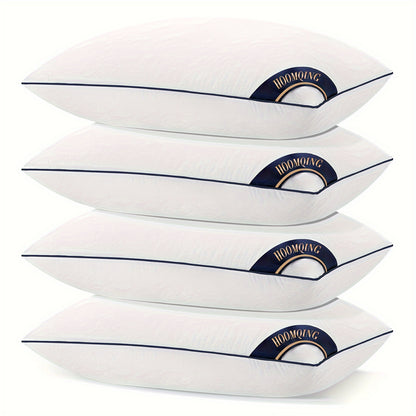Bed Pillows for Sleeping Queen Size Cooling Pillows Luxury Sleeping Pillow 3D Microfiber Filling Breathable Cover Soft Hotel Collection Pillows for Back Side or Stomach Sleepers