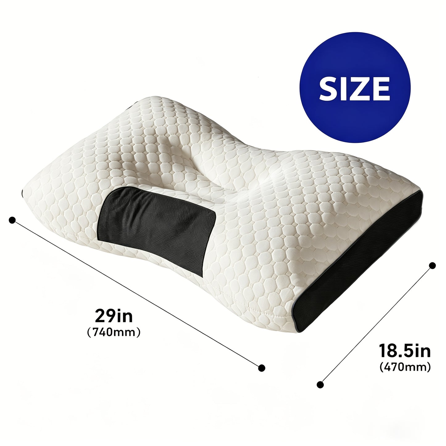 2-Pack Premium All-Season Neck Support Pillows, Breathable Sweat-Resistant Fabric, Ergonomic Contour for Side And Back Sleepers, Durable Non-Sag Core, Ideal for Bedroom, Living Room And Bedding Use