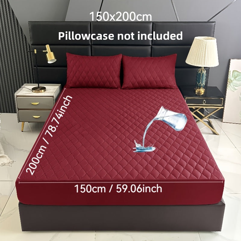 1pc Premium Ultra Soft Quilted Fitted Sheet, Liquid Resistant, Solid Color Mattress Protector, All Season for Bedroom Hotel Dorm Single And Double Beds (No Pillowcases)