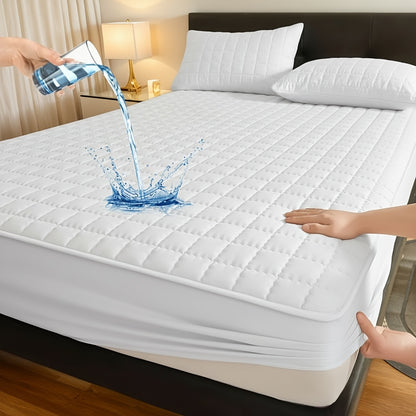 1pc Modern Soft Breathable Waterproof Bed Fitted Sheet - Lightweight, Fitted Mattress Protector For All Beds, Bedding Essentials, Minimalist Design (Excluding Pillowcases)