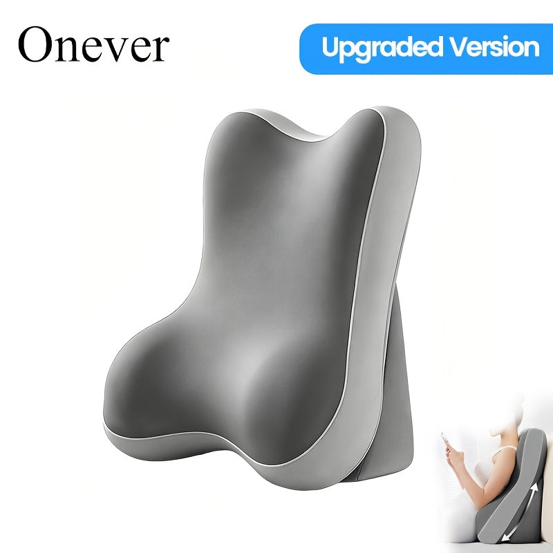 Reading Pillow for Sitting Up in Bed, Ergonomic Back Support Pillow with Memory Foam Lumbar Support, Adjustable 2-Piece Split Design Bed Rest Cushion, Non-Slip Comfortable Backrest for Watching TV, Gaming, Working, Nursing