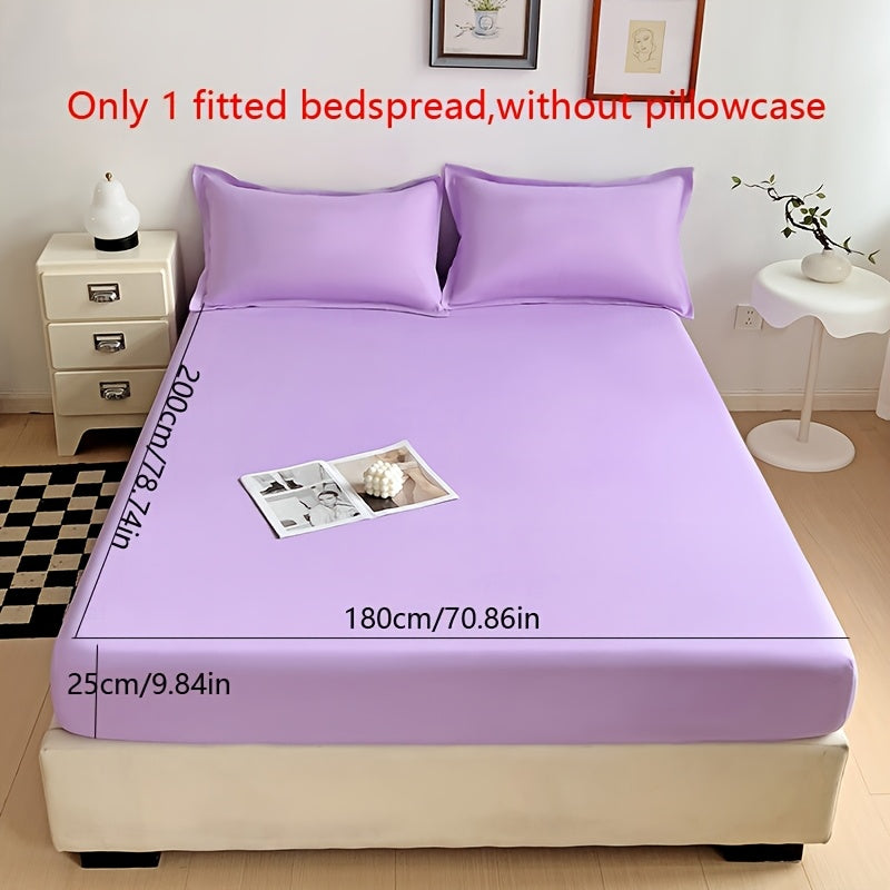 Solid Color Fitted Sheet, Soft, Skin-Friendly, and Breathable Bedding, Washable, Suitable for All Seasons, Hotel Mattress Protector. One Single Fitted Sheet, Pillowcases Not Included. Microfiber Brushed Finish Bed Sheet in Dark Blue