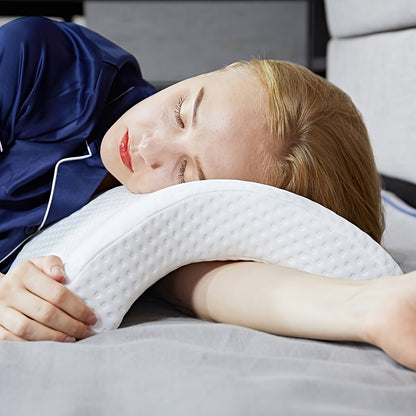 1pc Couple Cuddling Memory Foam Pillow - Soft Polyester Design, Perfect for Cozy Travel (Non-Electric)
