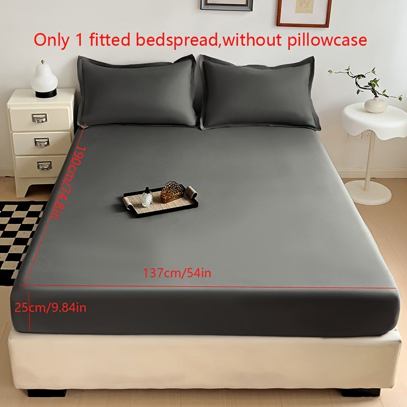 Solid Color Fitted Sheet, Soft, Skin-Friendly, and Breathable Bedding, Washable, Suitable for All Seasons, Hotel Mattress Protector. One Single Fitted Sheet, Pillowcases Not Included. Microfiber Brushed Finish Bed Sheet in Dark Blue