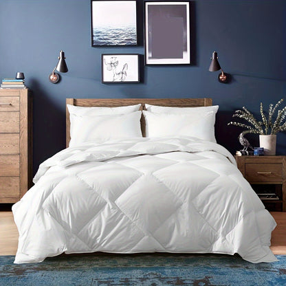 Cozy All-Season Geometric Quilted Comforter - Breathable Polyester Fill, Machine Washable with Corner Tabs for Easy Handling