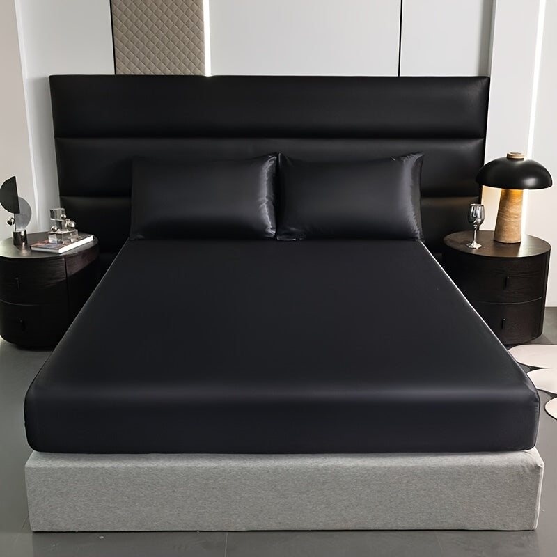 1 Luxurious Solid Satin Sheet for Soft and Comfortable Bedding - Ideal for Bedrooms and Guest Rooms