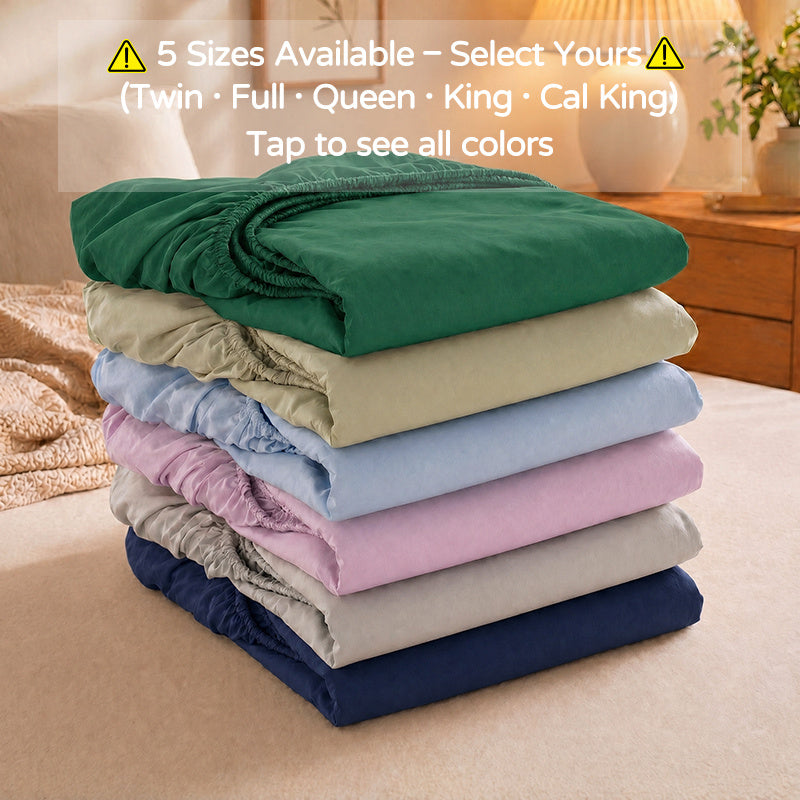 1pc Soft Fitted Sheet, Deep Pocket Mattress Cover, Ultra-Soft Breathable Noiseless Non-Slip Thin Mattress Protector, Machine Washable for 6-11" Mattress (Twin/Full/Queen/King)